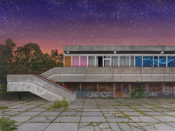 Werkabbildung von Christian Thoelke, Würfel, 2025, Öl auf Leinwand, 150 × 200 cm © Christian Thoelke, Foto: Nguyen Xuan Huy