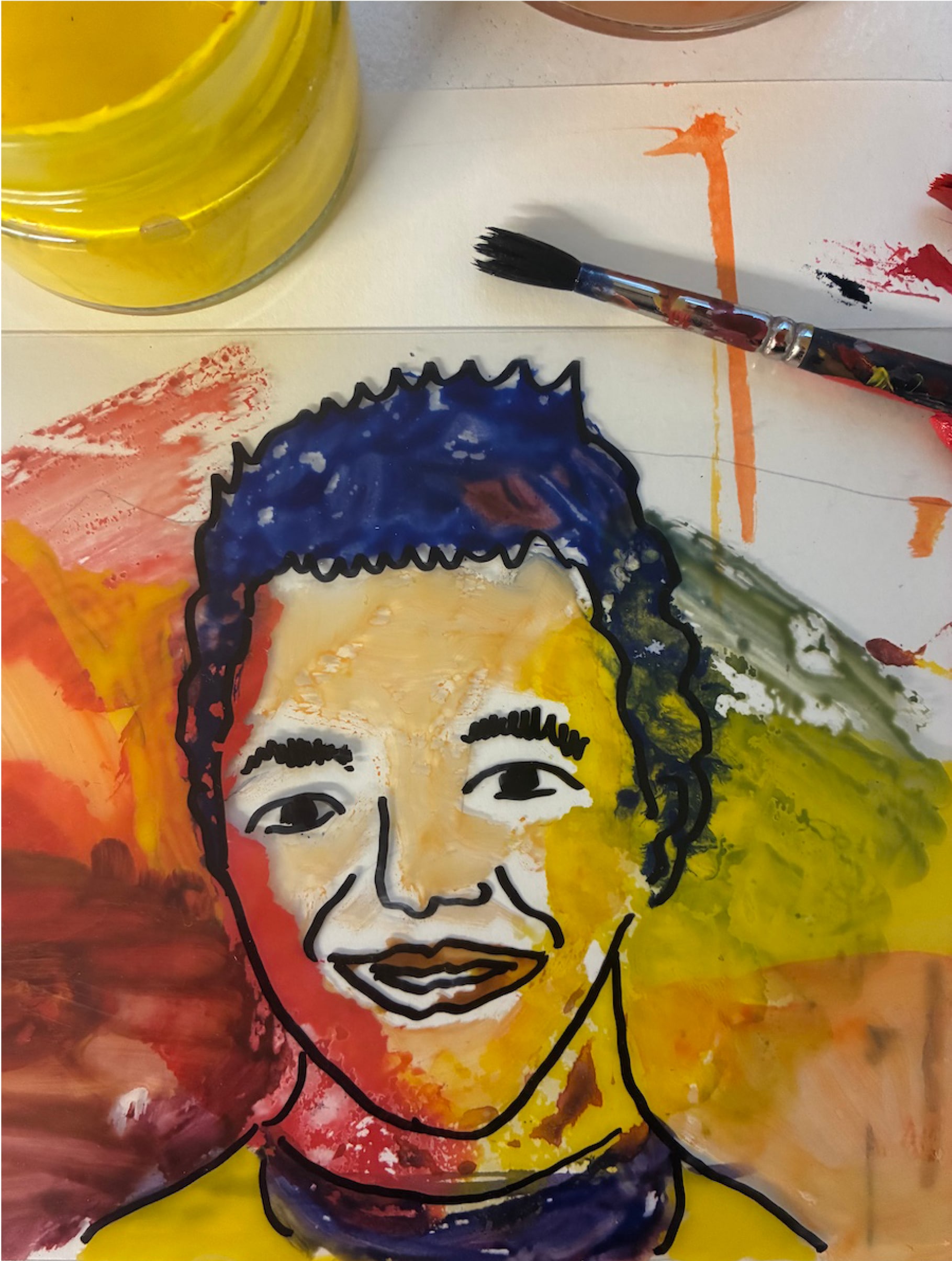 CityFaces. Painted Portraits Behind Glass