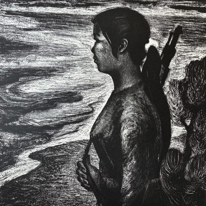 Work by Trịnh Kim Vinh, Ein vietnamesischer Wachposten an der Küste